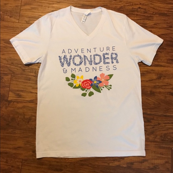 Disney Tops - Adventure, Wonder, & Madness Floral T-Shirt Disney Tops - Adventure, Wonder, & Madness Floral T-Shirt